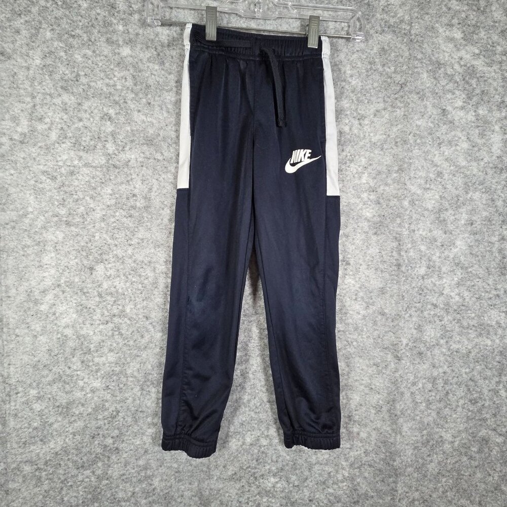 vintage Nike Boy's Jogger Sweatpants Navy White Stripe Size 7 Youth